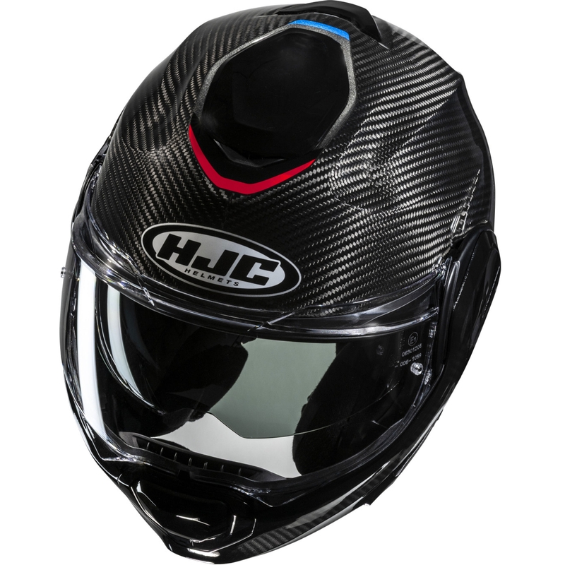 Opklapbare motorhelm HJC F100 Carbon Stan MC21 zwart-blauw-rood