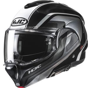 Opklapbare motorhelm HJC F100 Reff MC21 zwart-zilver-wit