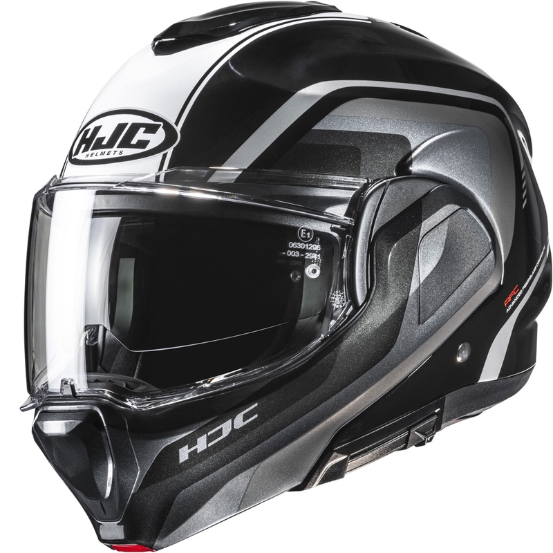 Opklapbare motorhelm HJC F100 Reff MC21 zwart-zilver-wit