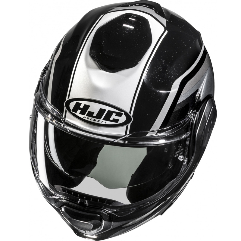 Opklapbare motorhelm HJC F100 Reff MC21 zwart-zilver-wit