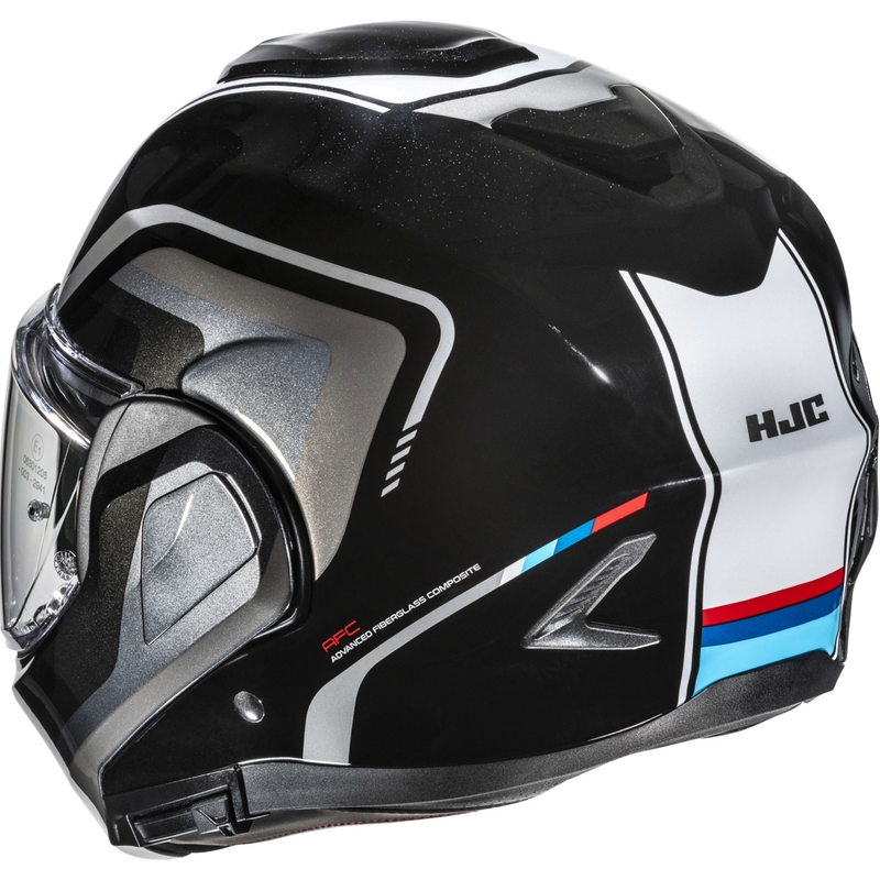 Opklapbare motorhelm HJC F100 Reff MC21 zwart-zilver-wit