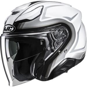 Open motorhelm HJC F31 Bask MC10 wit-zilver