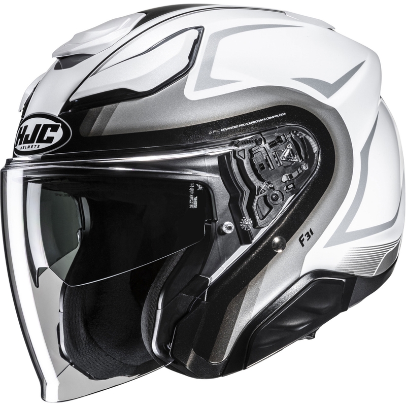 Open motorhelm HJC F31 Bask MC10 wit-zilver