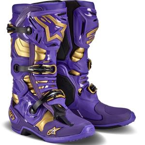 Alpinestars Tech 10 Limited Edition Champ Paars en Goud Motorfiets Laarzen