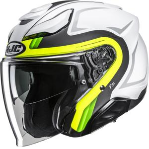 Open motorhelm HJC F31 Bask MC3HSF wit-grijs-fluogeel