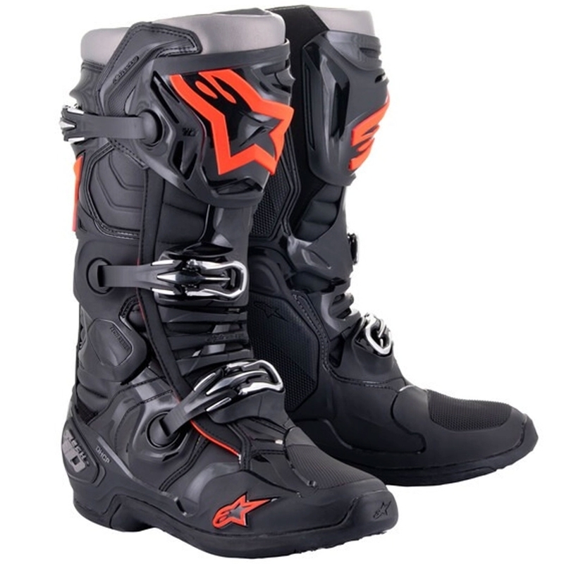 Alpinestars Tech 10 zwart-fluorood-grijs motorlaarzen