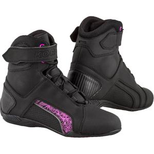 Dames Kore Velcro 2.0 Motorfietslaarzen Zwart en Paars