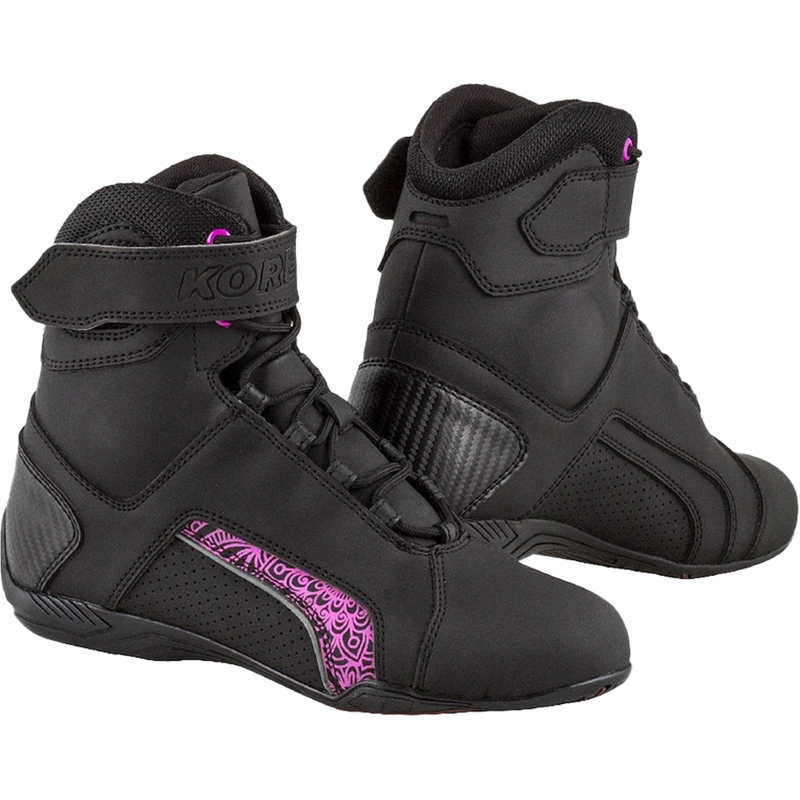 Dames Kore Velcro 2.0 Motorfietslaarzen Zwart en Paars