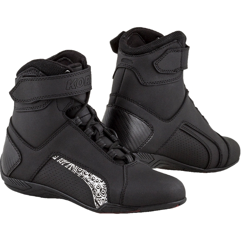 Dames Kore Velcro 2.0 zwart-witte motorlaarzen