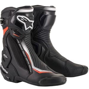 Alpinestars SMX Plus 2 zwart-wit-fluorode motorlaarzen