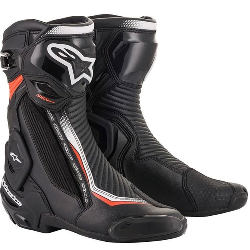 Alpinestars SMX Plus 2 zwart-wit-fluorode motorlaarzen