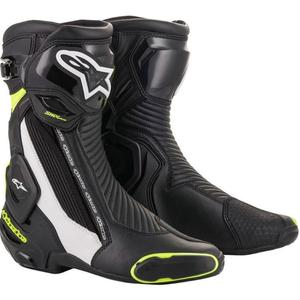 Alpinestars SMX Plus 2 zwart-wit-fluo gele motorlaarzen