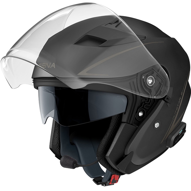 Open motorhelm SENA Outstar S zwart mat