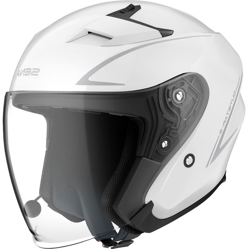 Open motorhelm SENA Outstar S glanzend wit