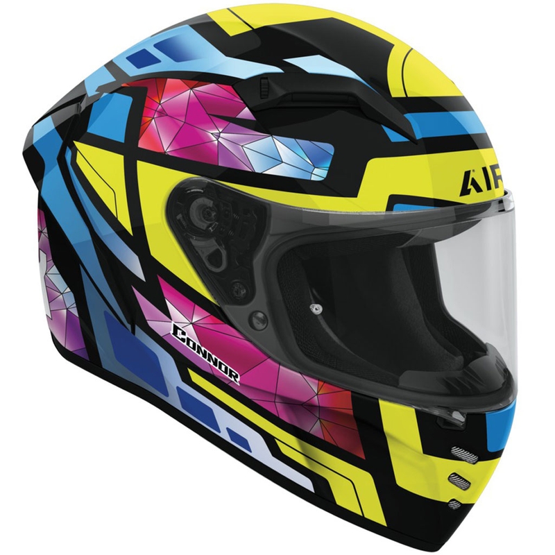 Airoh CONNOR Stellar integraal motorhelm glanzend geel-blauw-roze-zwart