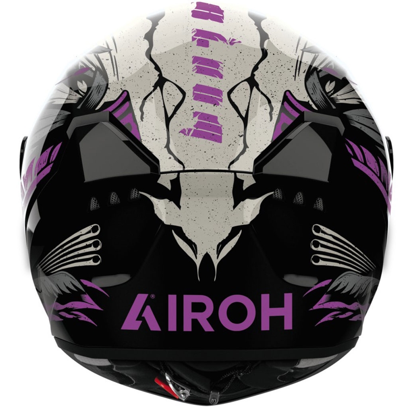 Airoh CONNOR Bloom integraal motorhelm glanzend zwart-grijs-paars