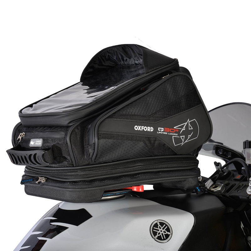 Tanktas voor motorfiets Oxford Q30R QR zwart uitverkoop