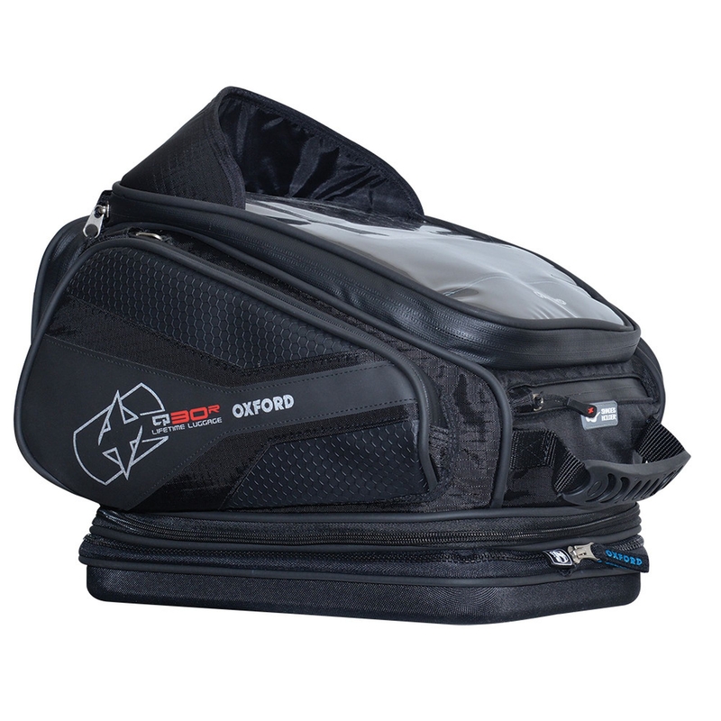 Tanktas voor motorfiets Oxford Q30R QR zwart uitverkoop