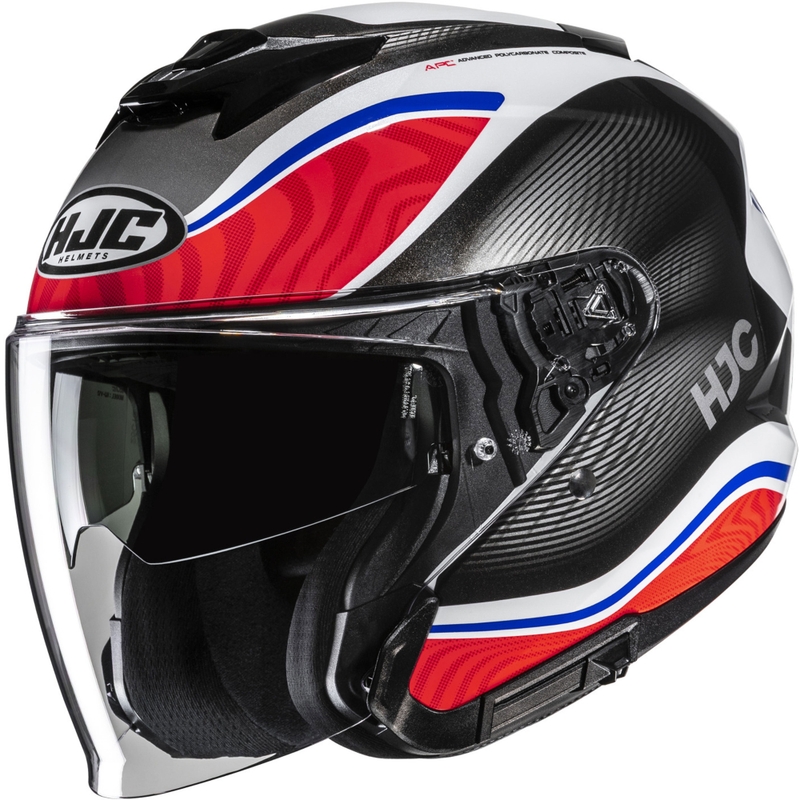 Open motorhelm HJC i31 Depe MC21 zwart-wit-rood-blauw