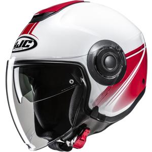 Open motorhelm HJC i40N Vision MC1 wit-rood