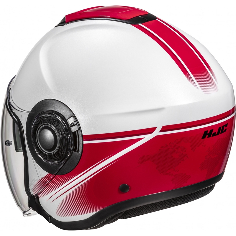 Open motorhelm HJC i40N Vision MC1 wit-rood