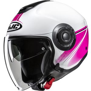 Open motorhelm HJC i40N Vision MC8 wit-roze