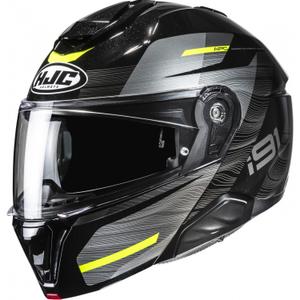 Opklapbare motorhelm HJC i91 Dusk MC3H zwart-grijs-fluogeel