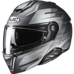 Opklapbare motorhelm HJC i91 Dusk MC5SF zwart-grijs