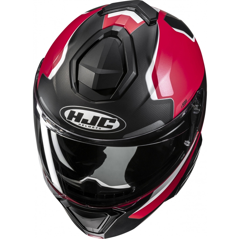Opklapbare motorhelm HJC i91 Felio MC1SF zwart-rood-wit