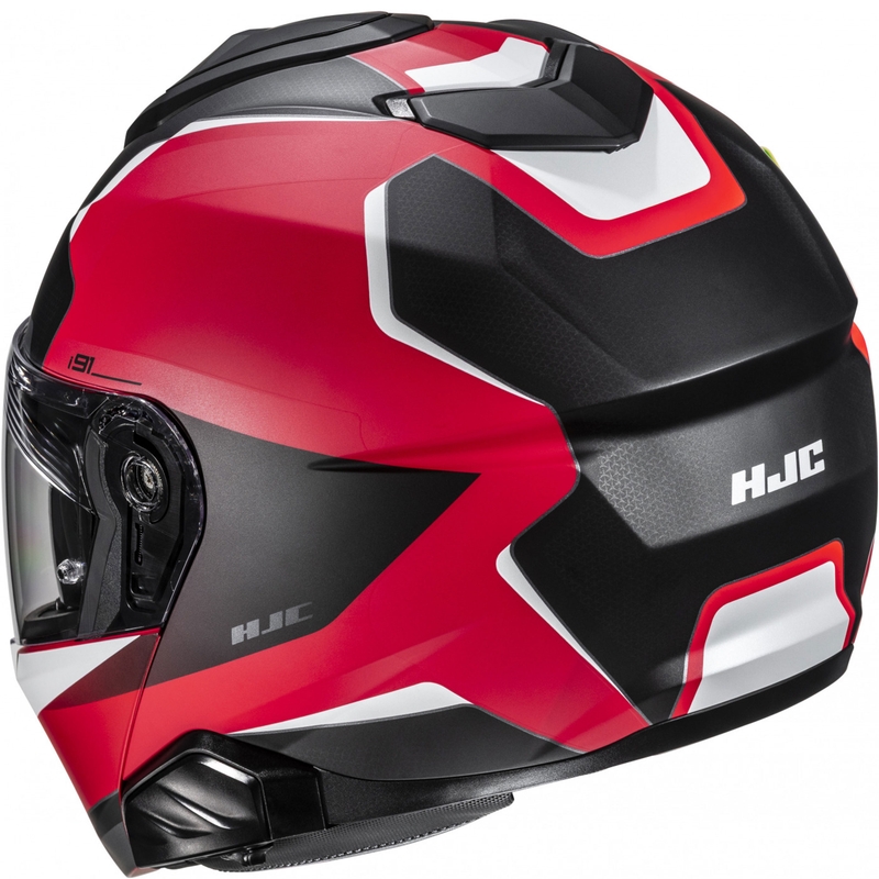 Opklapbare motorhelm HJC i91 Felio MC1SF zwart-rood-wit