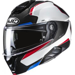 Opklapbare motorhelm HJC i91 Felio MC21 zwart-wit-rood-blauw