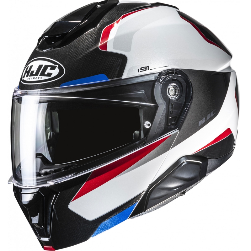 Opklapbare motorhelm HJC i91 Felio MC21 zwart-wit-rood-blauw