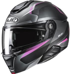 Opklapbare motorhelm HJC i91 Felio MC8SF zwart-roze