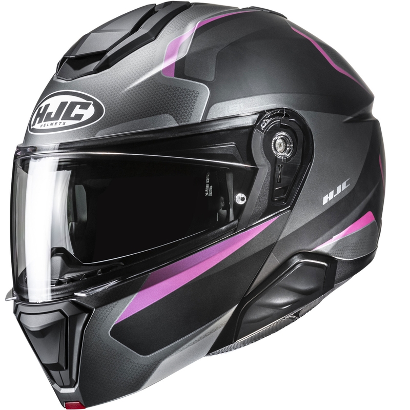 Opklapbare motorhelm HJC i91 Felio MC8SF zwart-roze
