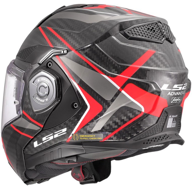 Opklapbare motorhelm LS2 FF901 Advant XC Future II zwart-rood