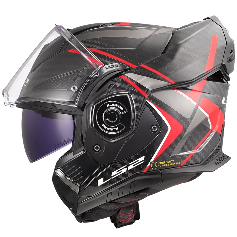 Opklapbare motorhelm LS2 FF901 Advant XC Future II zwart-rood