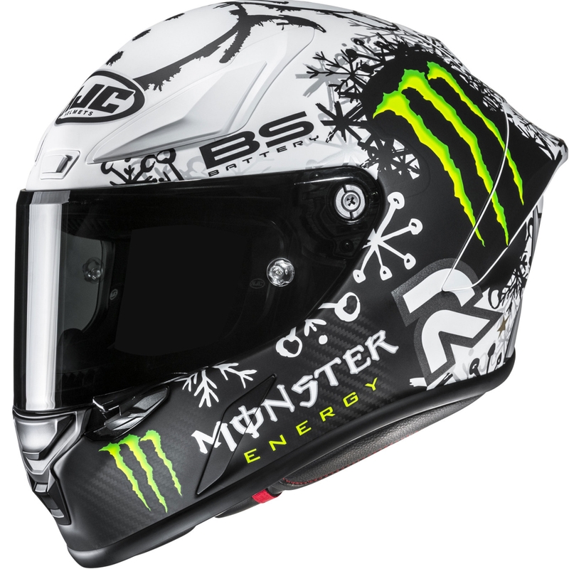 Integraal motorhelm HJC RPHA 1 V2 CARBON Snow Diablo MC10SF zwart-wit