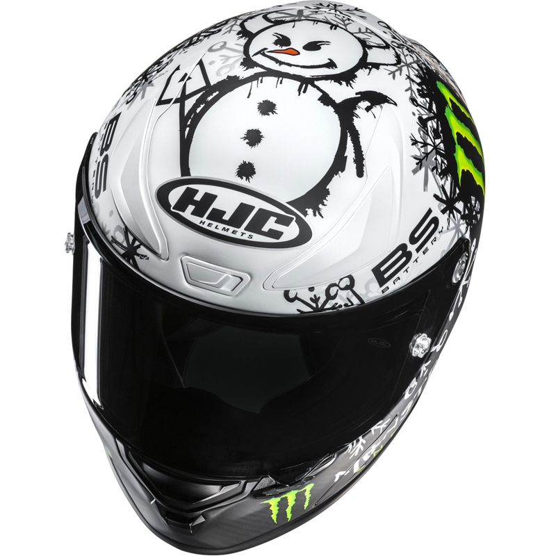 Integraal motorhelm HJC RPHA 1 V2 CARBON Snow Diablo MC10SF zwart-wit