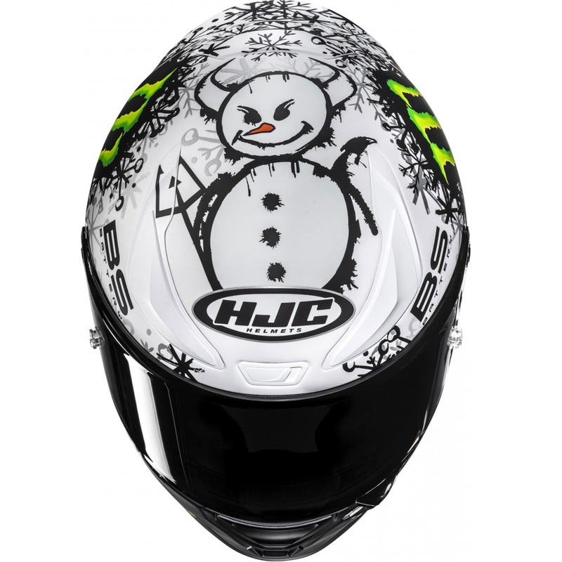 Integraal motorhelm HJC RPHA 1 V2 CARBON Snow Diablo MC10SF zwart-wit