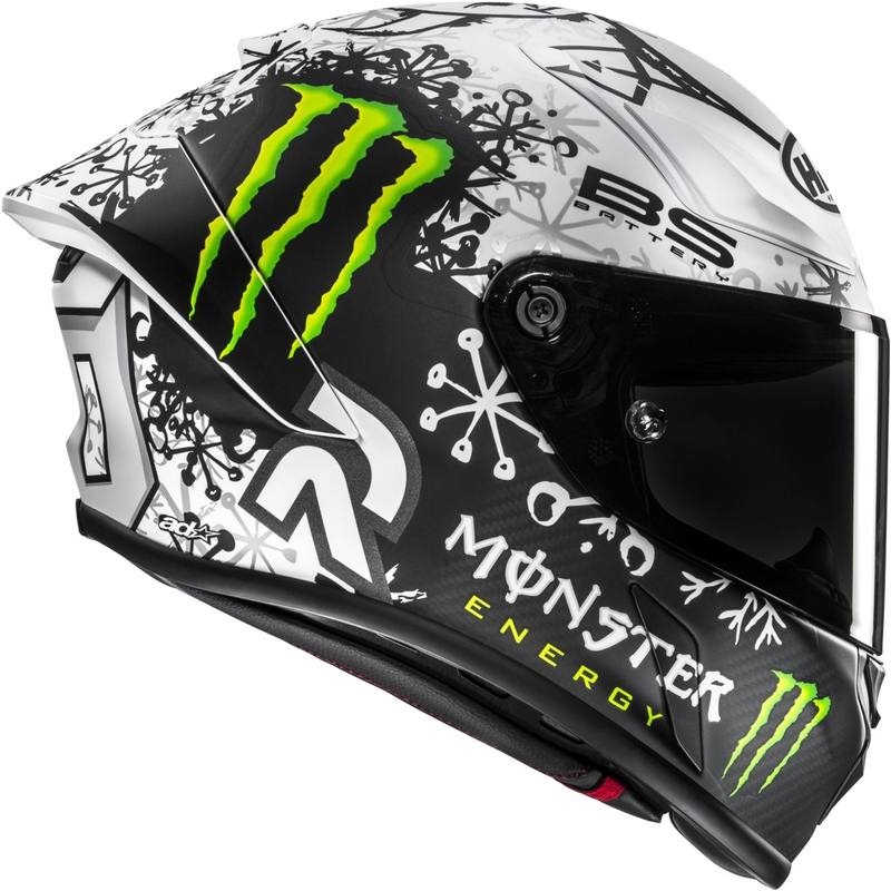 Integraal motorhelm HJC RPHA 1 V2 CARBON Snow Diablo MC10SF zwart-wit