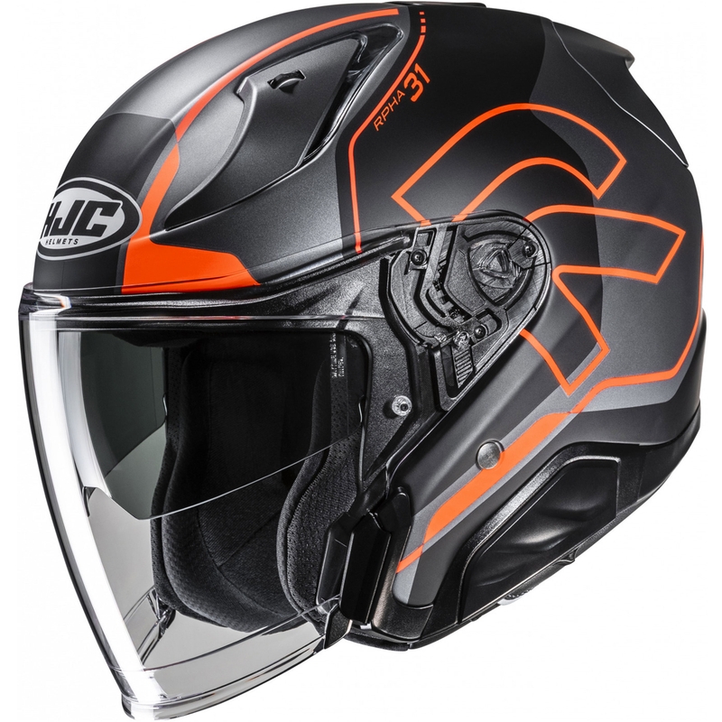 Open motorhelm RPHA 31 Dereen MC6HSF zwart-grijs-oranje