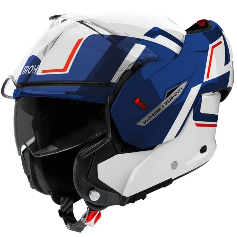 Airoh Mathisse 2 Genius opklapbare motorhelm glanzend blauw-rood