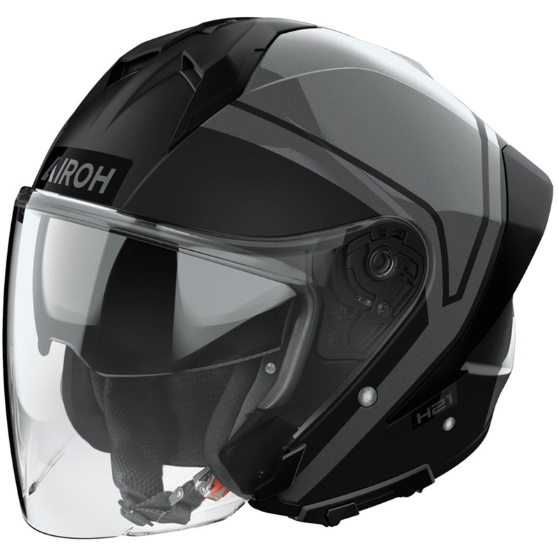 Open motorhelm Airoh H21 Square mat-glanzend zwart-grijs