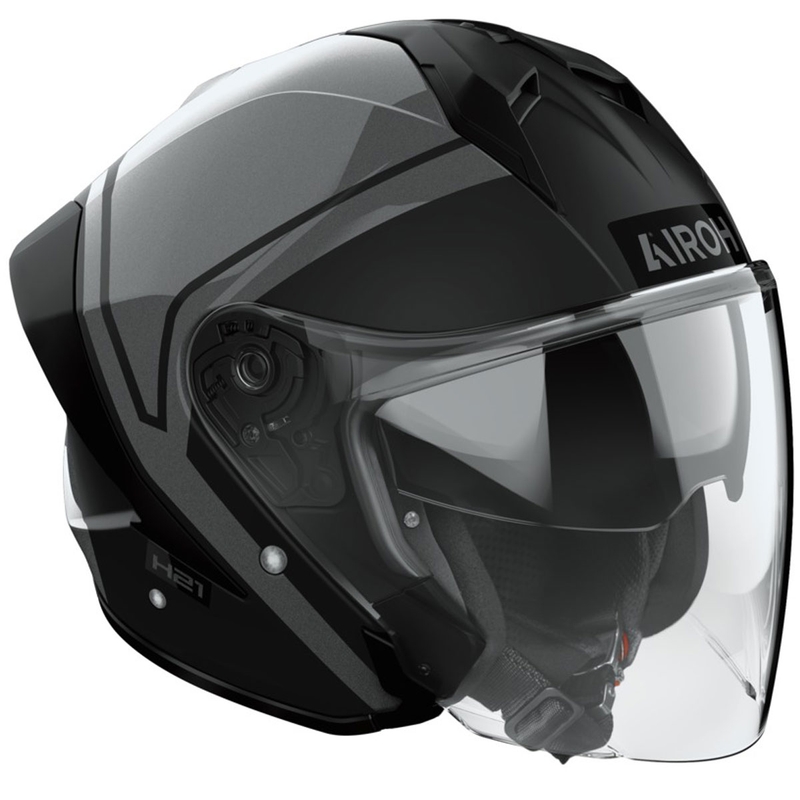 Open motorhelm Airoh H21 Square mat-glanzend zwart-grijs