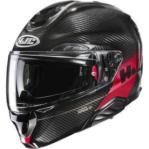 Opklapbare motorhelm HJC RPHA 91 CARBON Elig MC1 zwart-rood