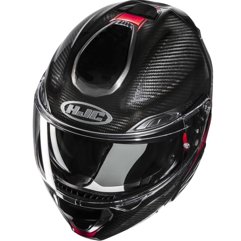 Opklapbare motorhelm HJC RPHA 91 CARBON Elig MC1 zwart-rood