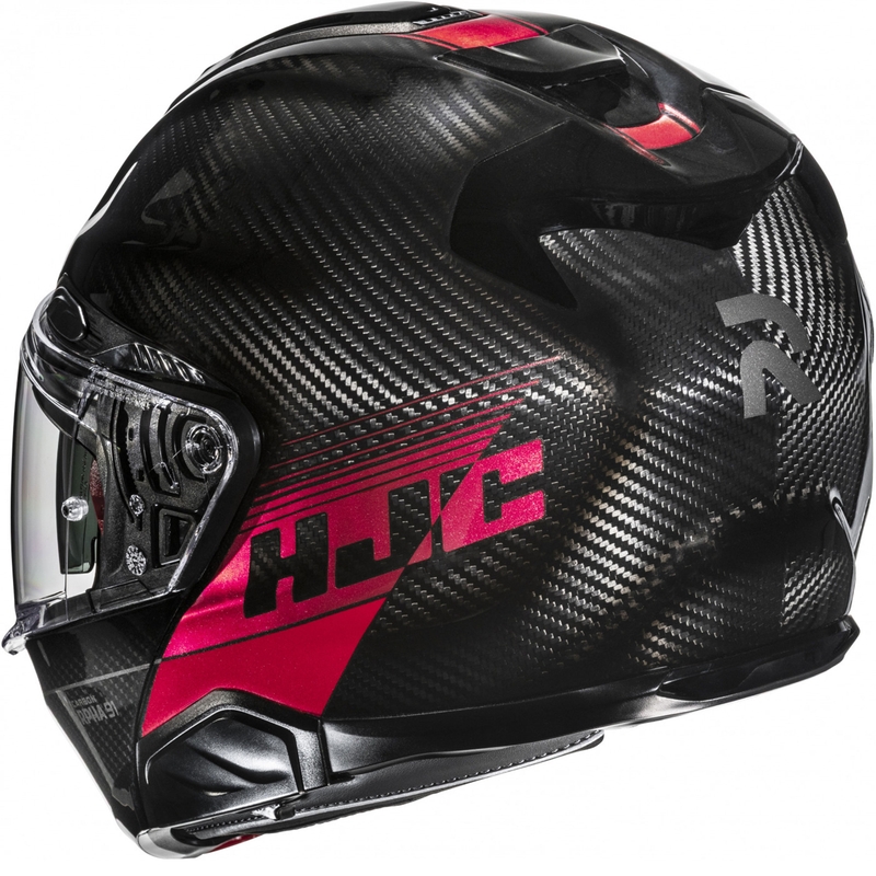 Opklapbare motorhelm HJC RPHA 91 CARBON Elig MC1 zwart-rood