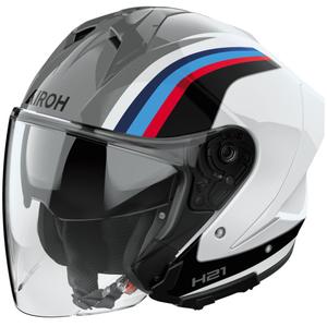 Open motorhelm Airoh H21 Arrow glanzend grijs-wit