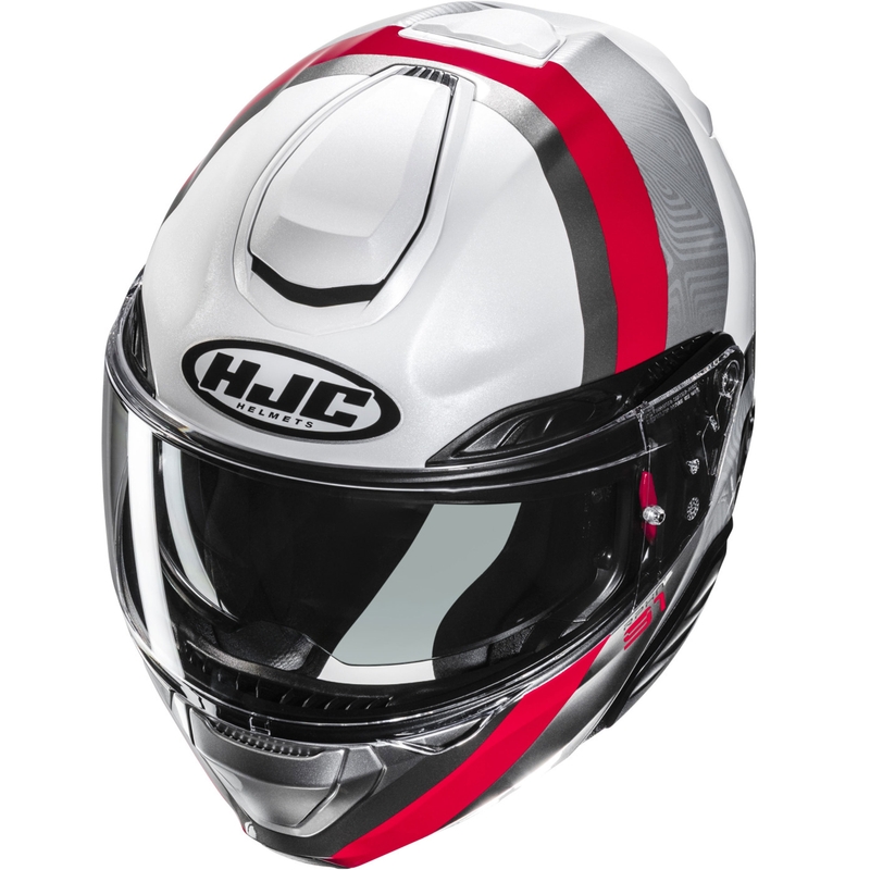 HJC RPHA 91 Fensh MC1 opklapbare motorhelm wit-zilver-rood