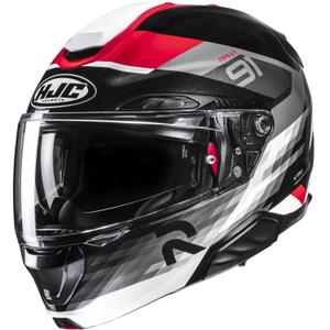 Opklapbare motorhelm HJC RPHA 91 Madal MC1 zwart-grijs-rood